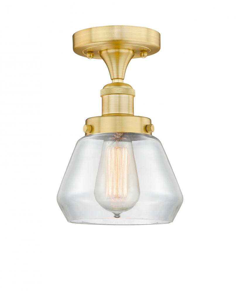 Fulton Light Inch Satin Gold Semi Flush Mount F Sg