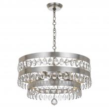  6106-SA - Perla 5 Light Antique Silver Chandelier