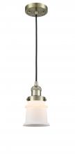  201C-AB-G181S - Canton - 1 Light - 5 inch - Antique Brass - Cord hung - Mini Pendant