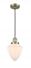  201C-AB-G661-7 - Bullet - 1 Light - 7 inch - Antique Brass - Cord hung - Mini Pendant