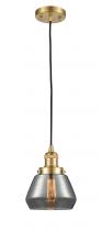  201C-SG-G173-LED - Fulton - 1 Light - 7 inch - Satin Gold - Cord hung - Mini Pendant