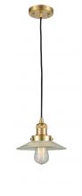  201C-SG-G2-LED - Halophane - 1 Light - 9 inch - Satin Gold - Cord hung - Mini Pendant