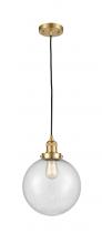  201C-SG-G204-10-LED - Beacon - 1 Light - 10 inch - Satin Gold - Cord hung - Mini Pendant