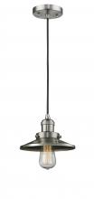  201C-SN-M2 - Railroad - 1 Light - 8 inch - Brushed Satin Nickel - Cord hung - Mini Pendant