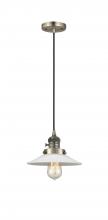  201CSW-AB-G1 - Halophane - 1 Light - 9 inch - Antique Brass - Cord hung - Mini Pendant