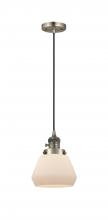  201CSW-AB-G171 - Fulton - 1 Light - 7 inch - Antique Brass - Cord hung - Mini Pendant