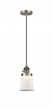  201CSW-AB-G181S - Canton - 1 Light - 5 inch - Antique Brass - Cord hung - Mini Pendant