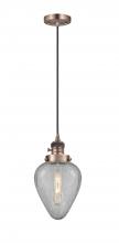  201CSW-AC-G165 - Geneseo - 1 Light - 7 inch - Antique Copper - Cord hung - Mini Pendant