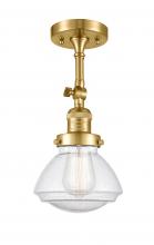  201F-SG-G324-LED - Olean - 1 Light - 7 inch - Satin Gold - Semi-Flush Mount