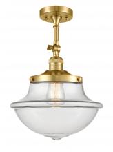  201F-SG-G542-LED - Oxford - 1 Light - 12 inch - Satin Gold - Semi-Flush Mount