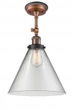 Innovations Lighting 201FBP-ACBK-G42-L - Cone - 1 Light - 12 inch - Antique Copper - Semi-Flush Mount