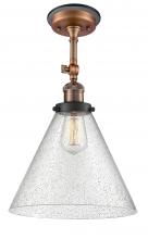  201FBP-ACBK-G44-L - Cone - 1 Light - 12 inch - Antique Copper - Semi-Flush Mount