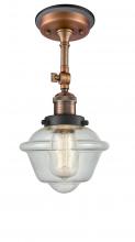  201FBP-ACBK-G534 - Oxford - 1 Light - 7 inch - Antique Copper - Semi-Flush Mount