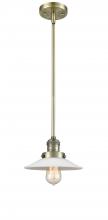  201S-AB-G1 - Halophane - 1 Light - 9 inch - Antique Brass - Stem Hung - Mini Pendant