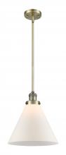  201S-AB-G41-L - Cone - 1 Light - 12 inch - Antique Brass - Stem Hung - Mini Pendant