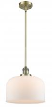  201S-AB-G71-L - Bell - 1 Light - 12 inch - Antique Brass - Stem Hung - Mini Pendant