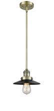  201S-AB-M6 - Railroad - 1 Light - 8 inch - Antique Brass - Stem Hung - Mini Pendant