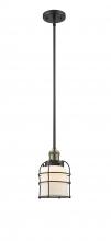  201S-BAB-G51-CE - Bell Cage - 1 Light - 6 inch - Black Antique Brass - Stem Hung - Mini Pendant