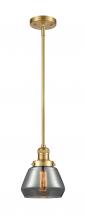  201S-SG-G173-LED - Fulton - 1 Light - 7 inch - Satin Gold - Stem Hung - Mini Pendant