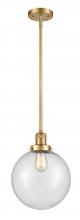  201S-SG-G204-10-LED - Beacon - 1 Light - 10 inch - Satin Gold - Stem Hung - Mini Pendant