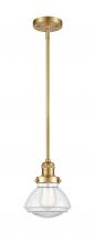  201S-SG-G322-LED - Olean - 1 Light - 7 inch - Satin Gold - Stem Hung - Mini Pendant