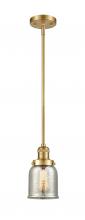  201S-SG-G58-LED - Bell - 1 Light - 5 inch - Satin Gold - Stem Hung - Mini Pendant