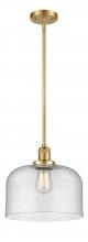  201S-SG-G74-L-LED - Bell - 1 Light - 12 inch - Satin Gold - Stem Hung - Mini Pendant