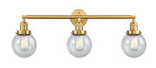  205-SG-G204-6-LED - Beacon - 3 Light - 30 inch - Satin Gold - Bath Vanity Light