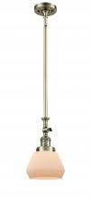  206-AB-G171 - Fulton - 1 Light - 7 inch - Antique Brass - Stem Hung - Mini Pendant