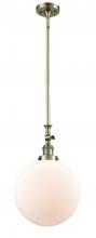  206-AB-G201-12 - Beacon - 1 Light - 12 inch - Antique Brass - Stem Hung - Mini Pendant