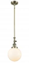  206-AB-G201-8 - Beacon - 1 Light - 8 inch - Antique Brass - Stem Hung - Mini Pendant