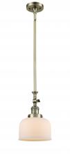  206-AB-G71 - Bell - 1 Light - 8 inch - Antique Brass - Stem Hung - Mini Pendant