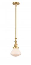  206-SG-G321-LED - Olean - 1 Light - 7 inch - Satin Gold - Stem Hung - Mini Pendant