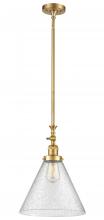  206-SG-G44-L-LED - Cone - 1 Light - 12 inch - Satin Gold - Stem Hung - Mini Pendant