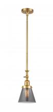  206-SG-G63-LED - Cone - 1 Light - 6 inch - Satin Gold - Stem Hung - Mini Pendant