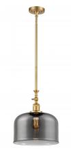  206-SG-G73-L-LED - Bell - 1 Light - 12 inch - Satin Gold - Stem Hung - Mini Pendant