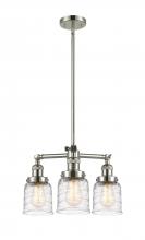  207-PN-G513-LED - Bell - 3 Light - 19 inch - Polished Nickel - Stem Hung - Chandelier