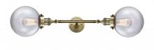  208L-AB-G202-8-LED - Beacon - 2 Light - 8 inch - Antique Brass - Bath Vanity Light