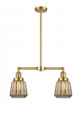  209-SG-G146-LED - Chatham - 2 Light - 21 inch - Satin Gold - Stem Hung - Island Light