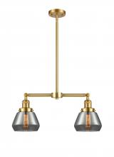  209-SG-G173-LED - Fulton - 2 Light - 21 inch - Satin Gold - Stem Hung - Island Light