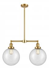  209-SG-G204-10-LED - Beacon - 2 Light - 25 inch - Satin Gold - Stem Hung - Island Light