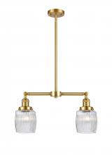  209-SG-G302-LED - Colton - 2 Light - 22 inch - Satin Gold - Stem Hung - Island Light