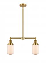  209-SG-G311-LED - Dover - 2 Light - 21 inch - Satin Gold - Stem Hung - Island Light