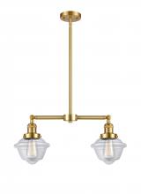  209-SG-G532-LED - Oxford - 2 Light - 24 inch - Satin Gold - Stem Hung - Island Light