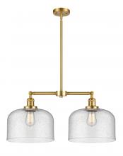  209-SG-G74-L-LED - Bell - 2 Light - 21 inch - Satin Gold - Stem Hung - Island Light