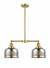  209-SG-G78-LED - Bell - 2 Light - 24 inch - Satin Gold - Stem Hung - Island Light