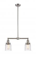  209-SN-G513-LED - Bell - 2 Light - 21 inch - Brushed Satin Nickel - Stem Hung - Island Light