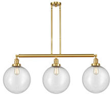  213-SG-G204-12-LED - Beacon - 3 Light - 44 inch - Satin Gold - Stem Hung - Island Light