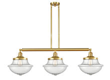  213-SG-G544-LED - Oxford - 3 Light - 42 inch - Satin Gold - Stem Hung - Island Light