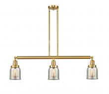  213-SG-G58-LED - Bell - 3 Light - 38 inch - Satin Gold - Stem Hung - Island Light